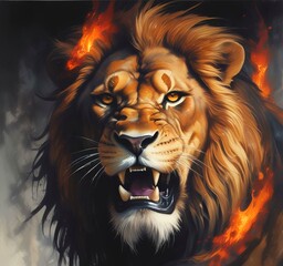 Naklejka premium Illustration of lion.