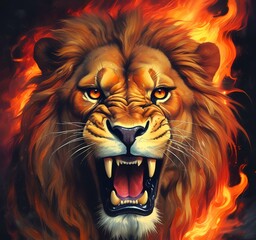 Fototapeta premium Illustration of lion.