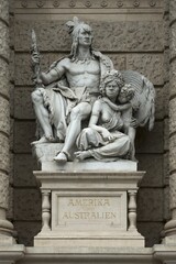America and Australia, sculpture, Museum of Natural History, Vienna, Austria, Europe