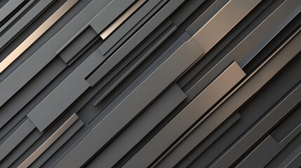 Obraz premium Abstract background with dark gray and bronze overlapping rectangular shapes creating a dynamic diagonal pattern.