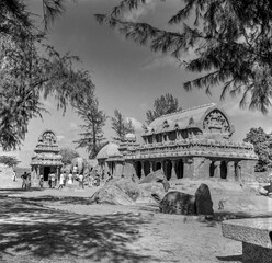Five Rathas In Mamallapuram or mahabalipuram, Tamil nadu 7th Century, India, Asia