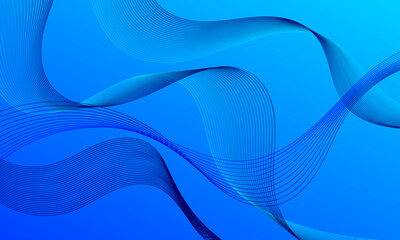 blue light business lines wave curves on soft gradient abstract background