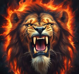Fototapeta premium Illustration of lion.