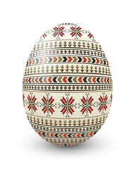Decorative Easter egg over white background