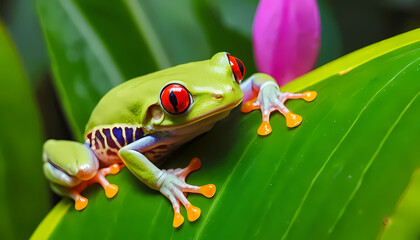 red-eyed tree frog in the wild