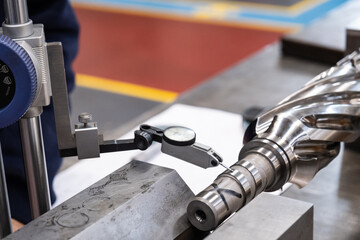 Professional quality control inspector conduct safety inspection on steel machinery and...