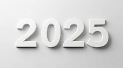 YEAR 2025 written on the full white background