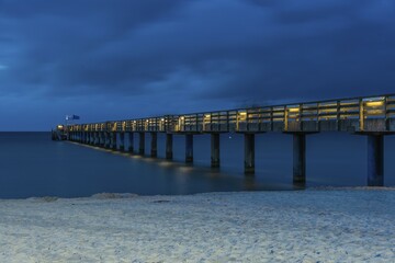 Pier in the evening, Baltic Sea, Bad Boltenhagen, Mecklenburg-Western Pomerania, Germany, Europe