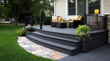 Modern Composite Deck with Landscaping