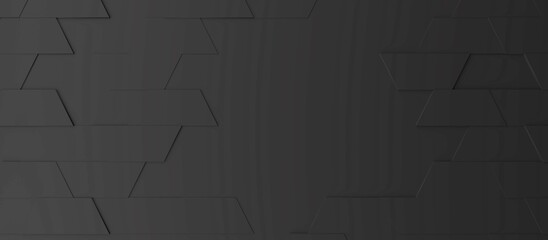 Abstract modern black trapezoid background, 3d rendering