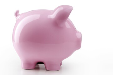 Piggy bank isolated on white background with clipping path