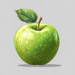 green apple isolated transparent background