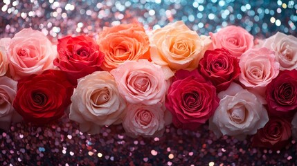 Naklejka premium Heart-shaped Rose Bouquet