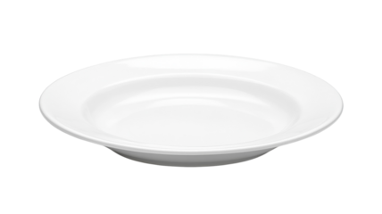 Simple white plate placed on a clean surface, ready for serving food at a dining setting