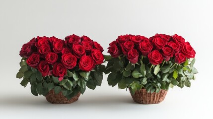 Obraz premium Heart-shaped Red Rose Bouquet