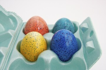 Painted, speckled easter eggs