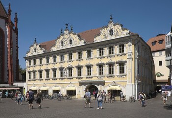 Obraz premium Haus zum Falken, Falkenhaus, Würzburg, Lower Franconia, Bavaria, Germany, Europe