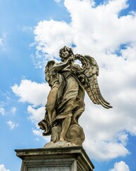 Angel with the Crown of Thorns, Bernini statue, angel statue by Gian Lorenzo Bernini, Ponte Sant Angelo, Ponte Sant'Angelo, Rome, Lazio, Italy, Europe