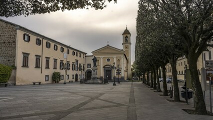 Piazza Sant'Agostino with Augustinian Convent Bonaventura Monument and Church SS. Annunziata,...