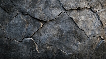 Obraz premium Dark Cracked Concrete Texture with Deep Fissures and Shadows