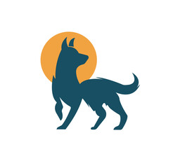 Dog training logo ideas on a white background. dog logo designing
