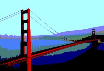 Golden Gate Bridge, illustration