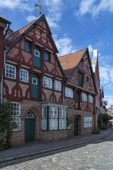 Historic old town houses end of 16th century, Lüneburg, Lower Saxony, Germany, Europe