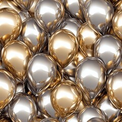 Metallic Balloons Pattern for Modern Wallpaper Design Background