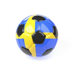 Obraz premium Swedish soccer ball on a white background, 3d rendering