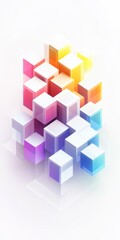 Obraz premium A colorful building made of blocks is shown in a white background