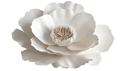 Isolated Paper Flower Peony: Isolated single paper flower peony made from crepe paper,