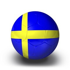 Ffootball with the Sweden flag