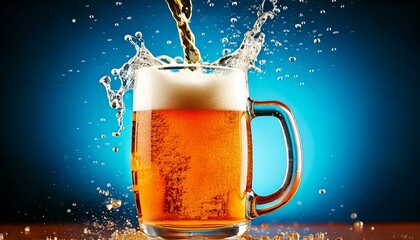 ジョッキに勢い良く注がれるビール