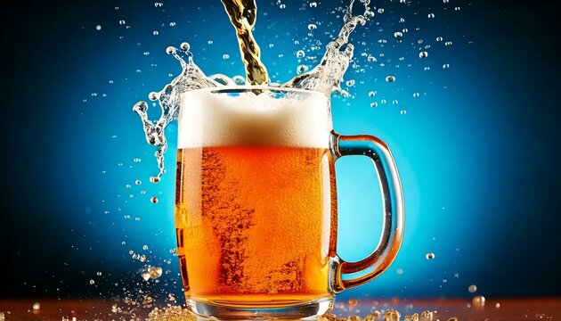 ジョッキに勢い良く注がれるビール