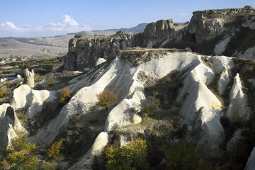 Tufa landscape, near Çatalkaya, Bingöl Province, Cappadocia, Turkey, Asia