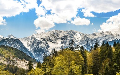 Snowy Alps, Wetterstein, Garmisch-Partenkirchen District, Bavaria, Germany, Europe