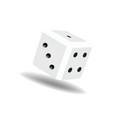 realistic gambling dice in different positions. Isolated illustrations with reflections and shadows. Elements for vector combinations. All game faces