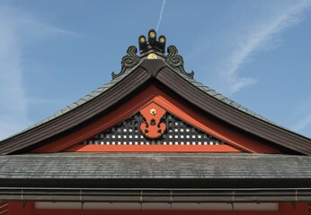 Naklejka premium Roof of main hall, Fushimi Inari-taisha Shrine, Kyoto, Japan, Asia