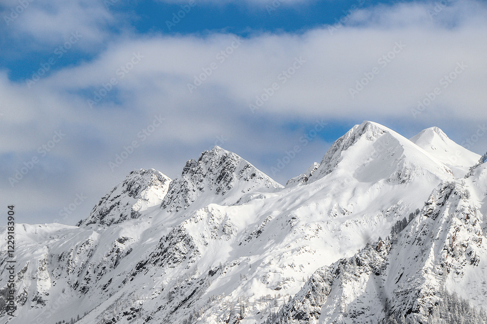 Canvas Prints Pizzo Pradella and Pizzo Fanno after snowstorm, Val Brembana, Lombardy