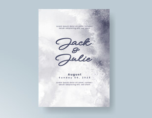 Wedding invitation with Abstract splashed watercolor background