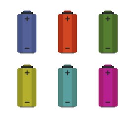 Battery icon illustrated in vector on white background