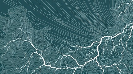 Abstract Lines and Shapes Representing Wind and Lightning Patterns