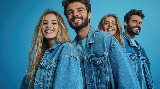 A group of young adults standing together, smiling and chatting