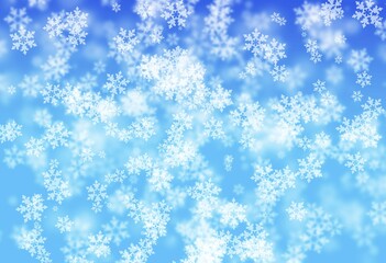 Digitally created image of Abstract blue snowflakes background