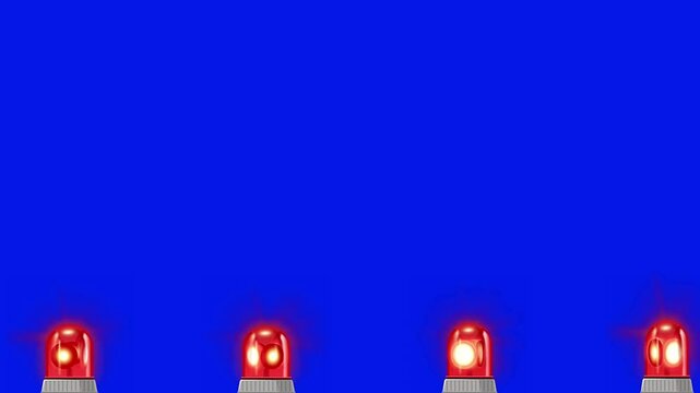 Red Lights police or fire brigade symbolic blue screen.