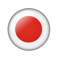 The Japan flag. Round glossy icon. Isolated on white background