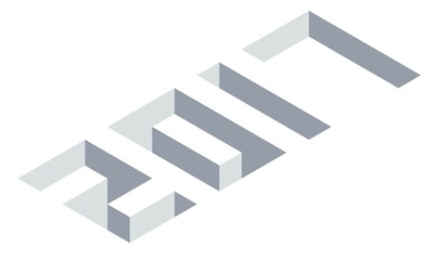 Isometric number 2017, New Year vector illustration