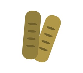 Bread icon illustrated on white background