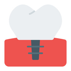 Dental Implant flat icon