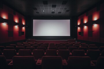 Cinema hall with big screen, AI generated, cinema, spectator, film